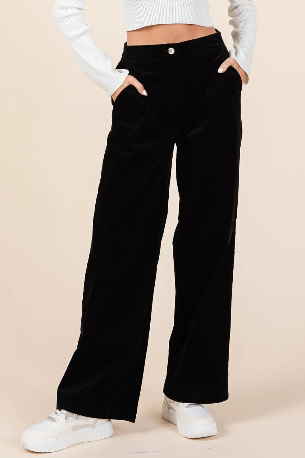 Mittoshop Corduroy Back Elastic Waist Pants - Modanista Fashion