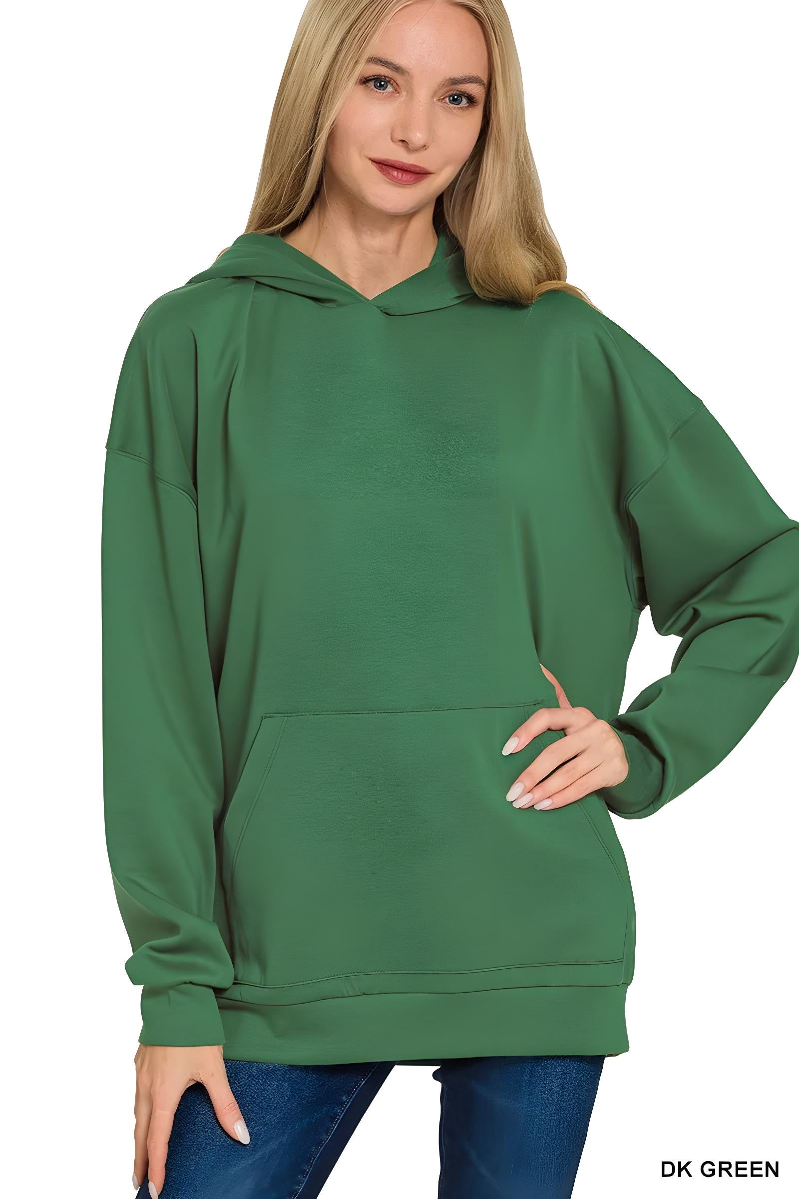 Zenana υπερμεγέθη scuba hoodie με τσέπη καγκουρό