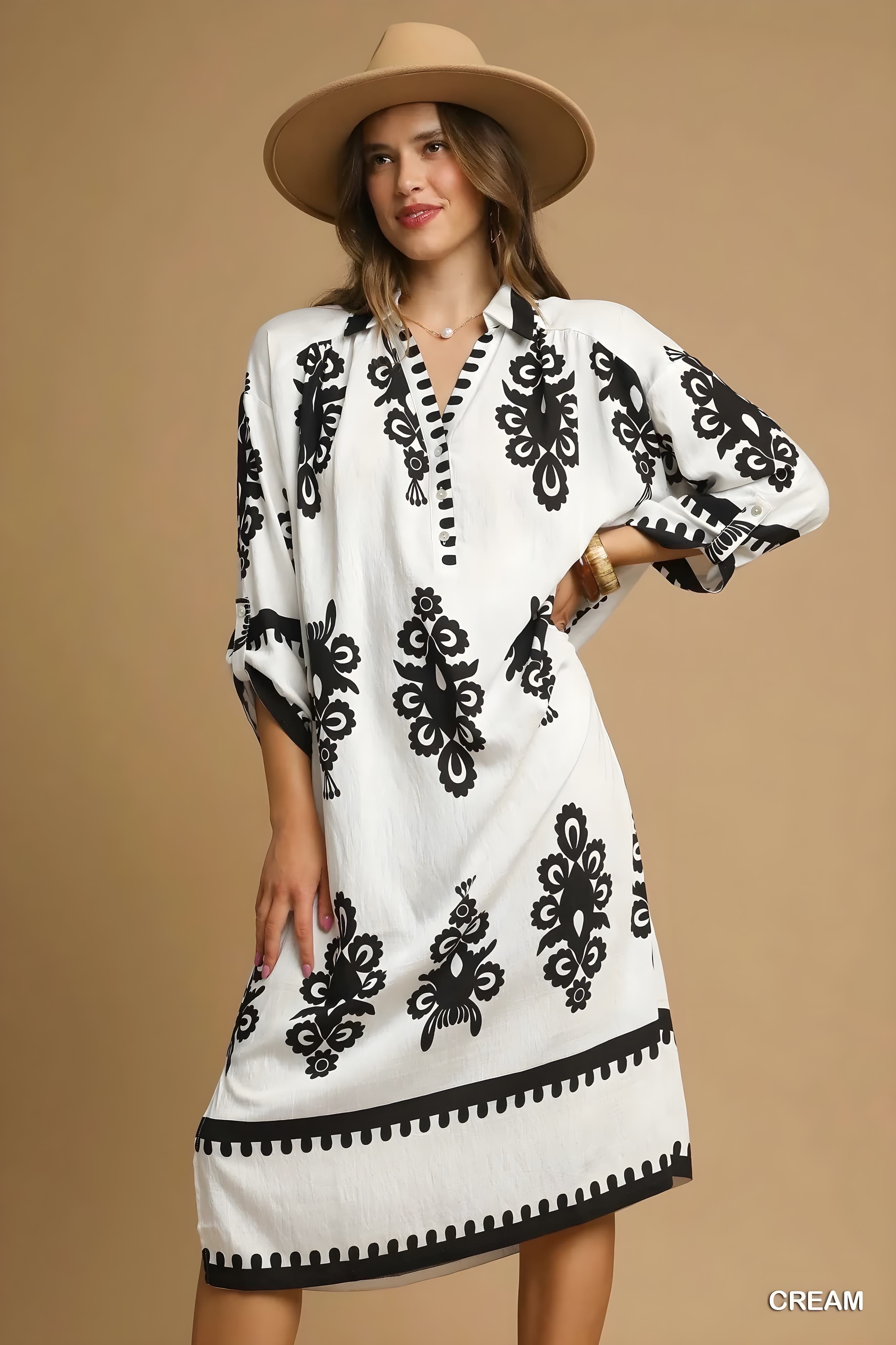 Umgee Abstract Print MIDI φόρεμα