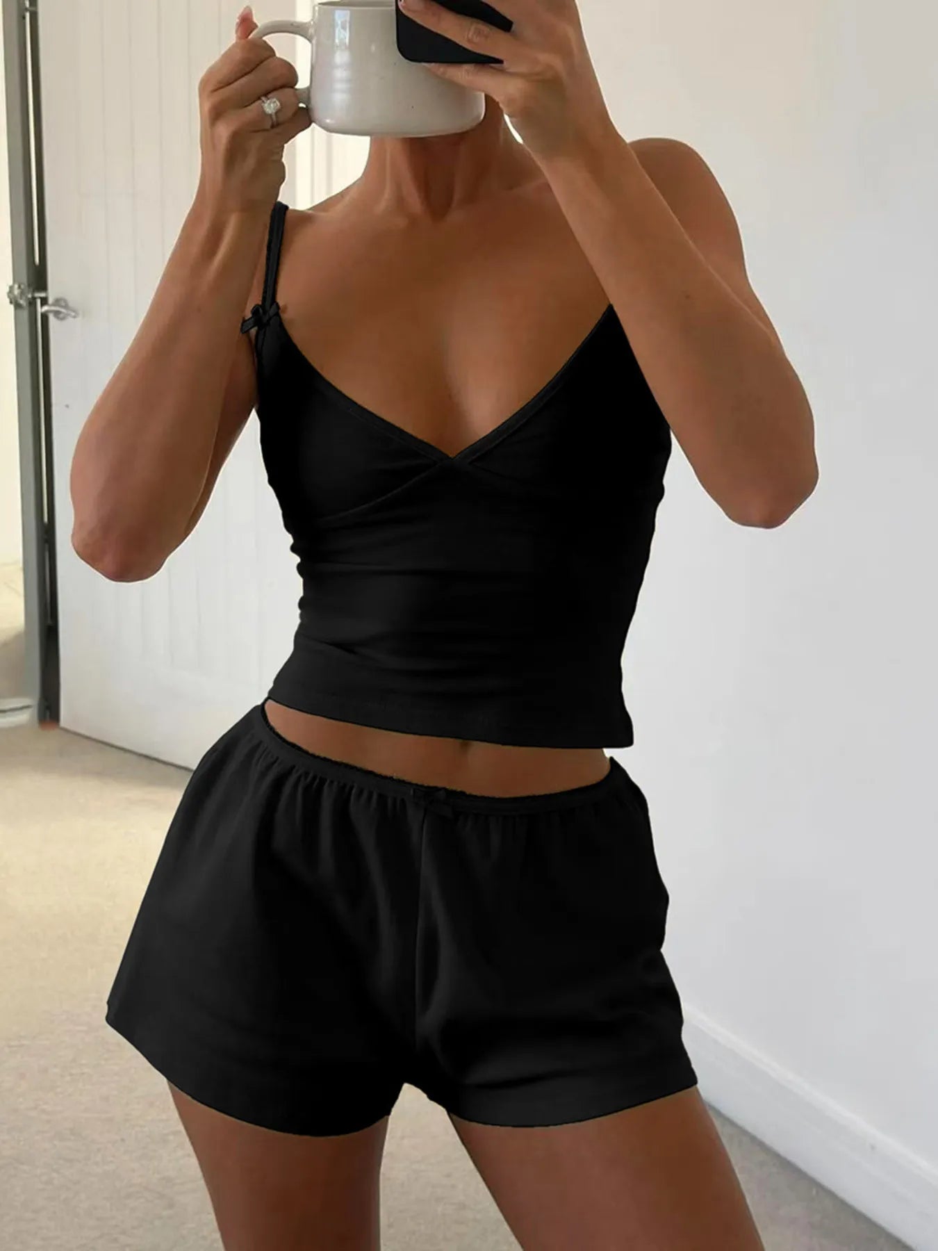 V-Neck Cami and Shorts Set - Modanista Fashion