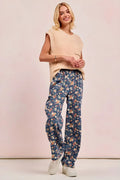 BiBi Washed Floral Print Wide Leg Jeans for Women - Modanista Fashion