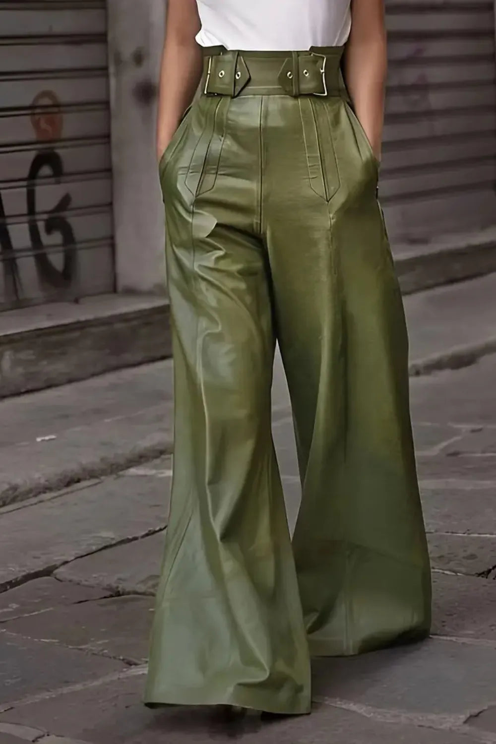 High Waist Wide Flare Pants - Modanista Fashion
