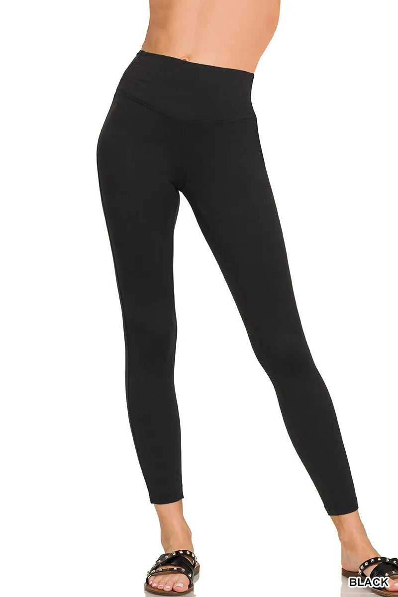 Zenana Brushed Microfiber Full Length Leggings - Modanista Fashion