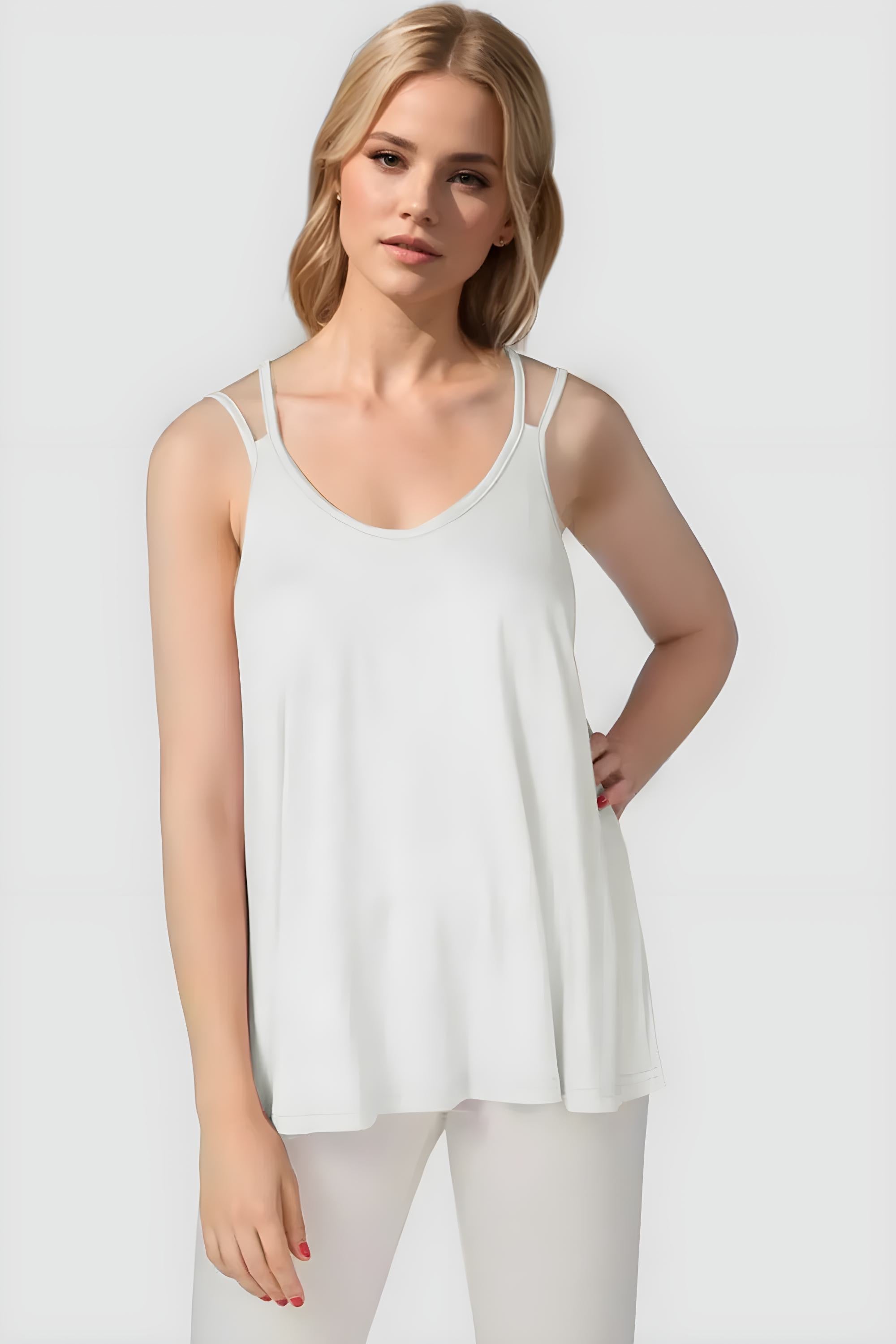Basic Bae Bamboo Scoop Neck Double Spaghetti Straps Cami