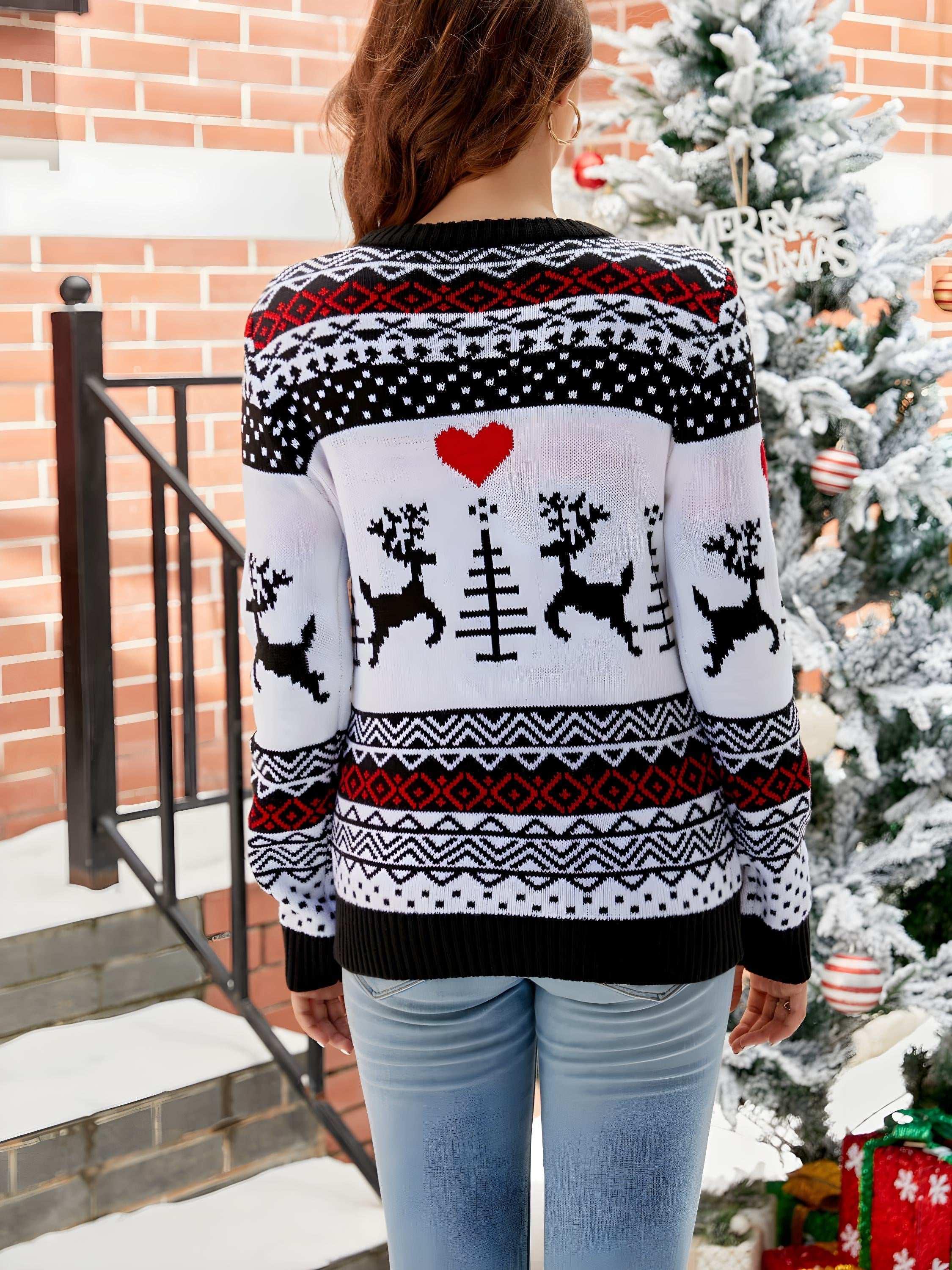 Christmas Round-Neck Sweater – Festive & Cozy - Modanista Fashion