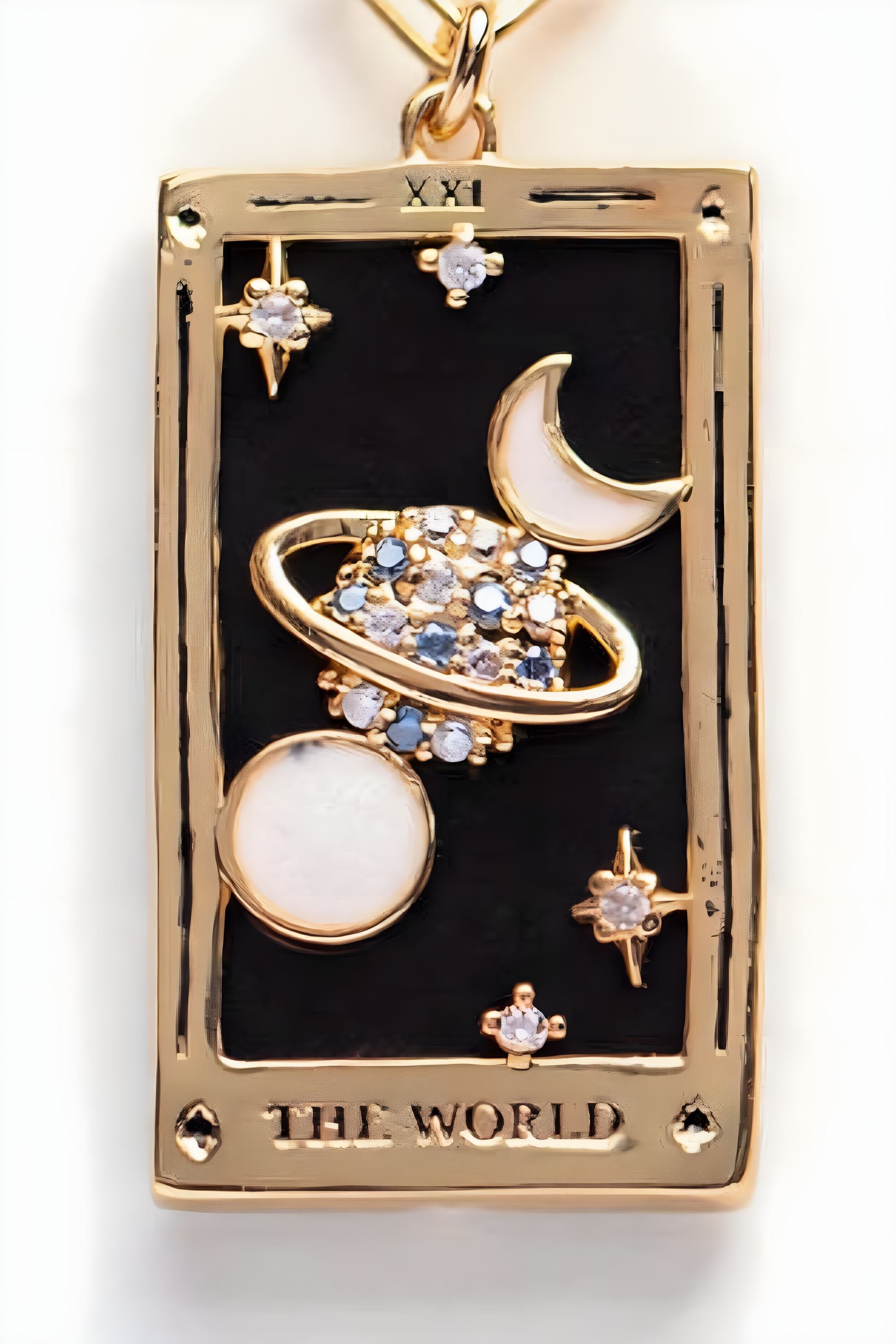 Colgante de Carta del Tarot Collar de Acero Inoxidable
