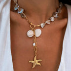 18K Gold-Plated Ocean Necklace with Starfish Pendant - Modanista Fashion