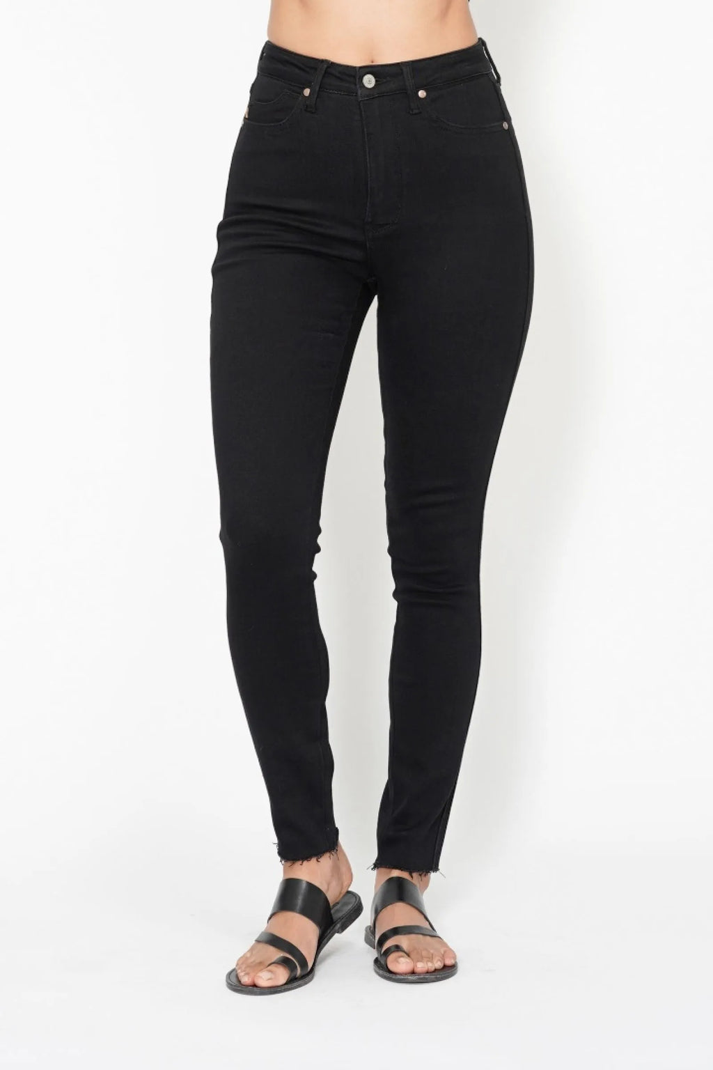 Judy Blue Full Size High Waisted Tummy Control Shield Pockets Skinny Jeans Plus Size - Modanista Fashion