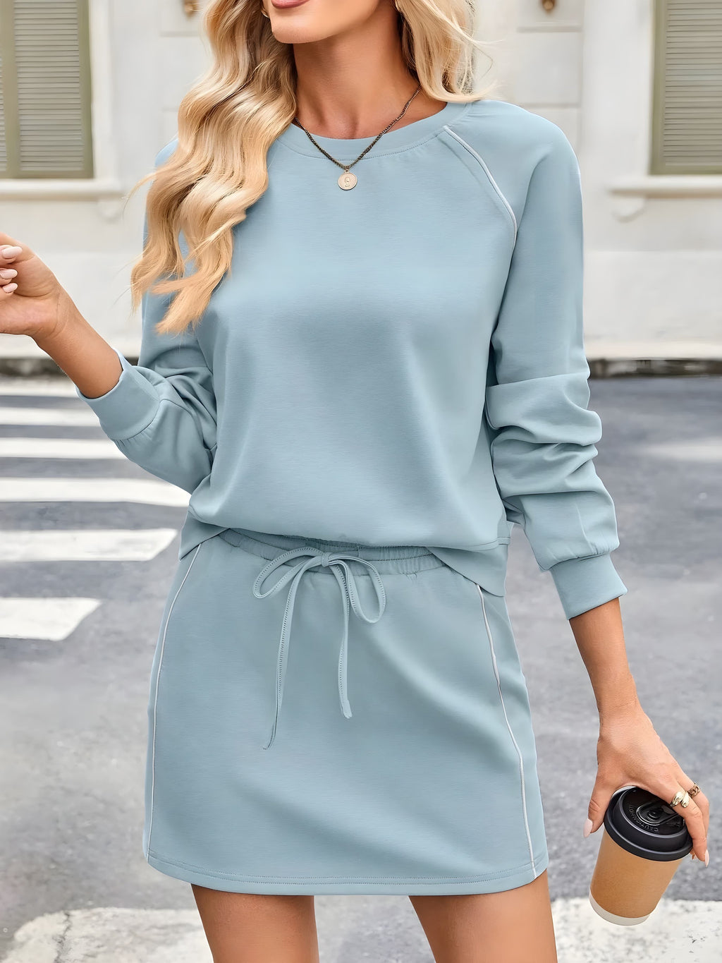 Okrúhly krk Raglan Ruckve Top a Sort Set