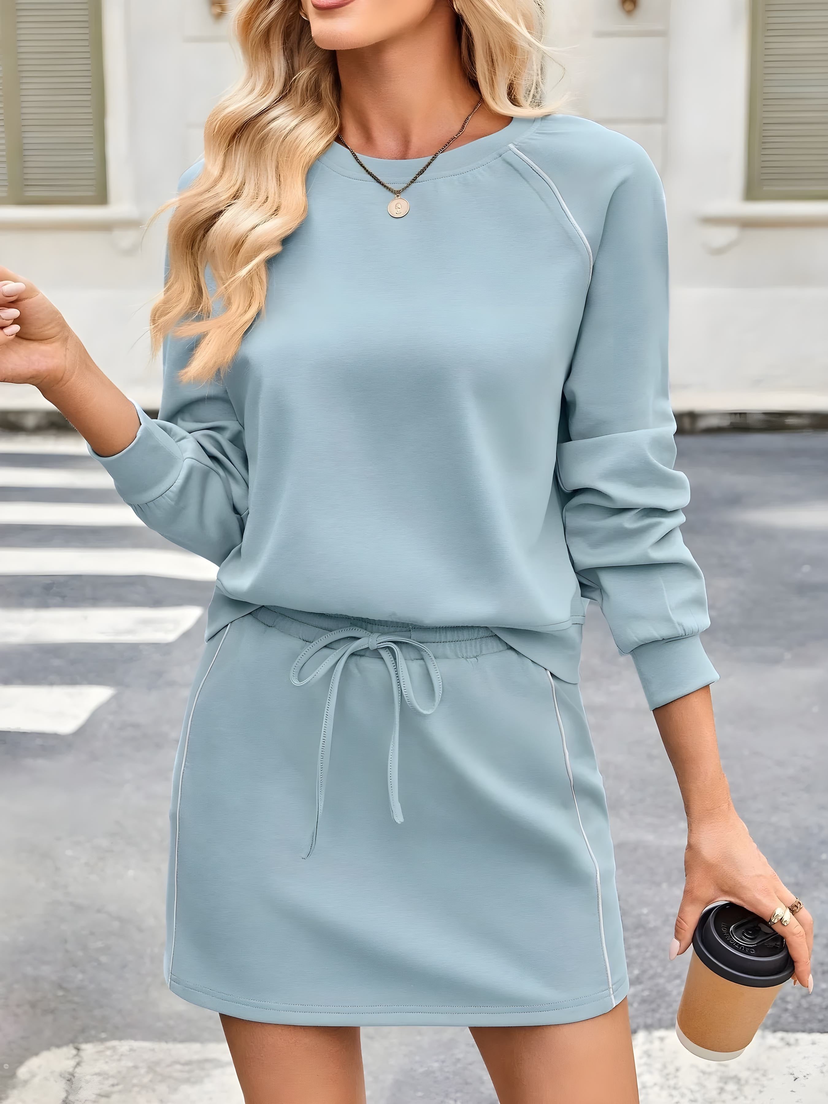 Okrúhly krk Raglan Ruckve Top a Sort Set