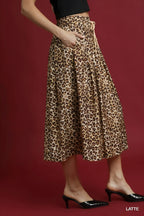 Umgee šňůra leopard midi sukně