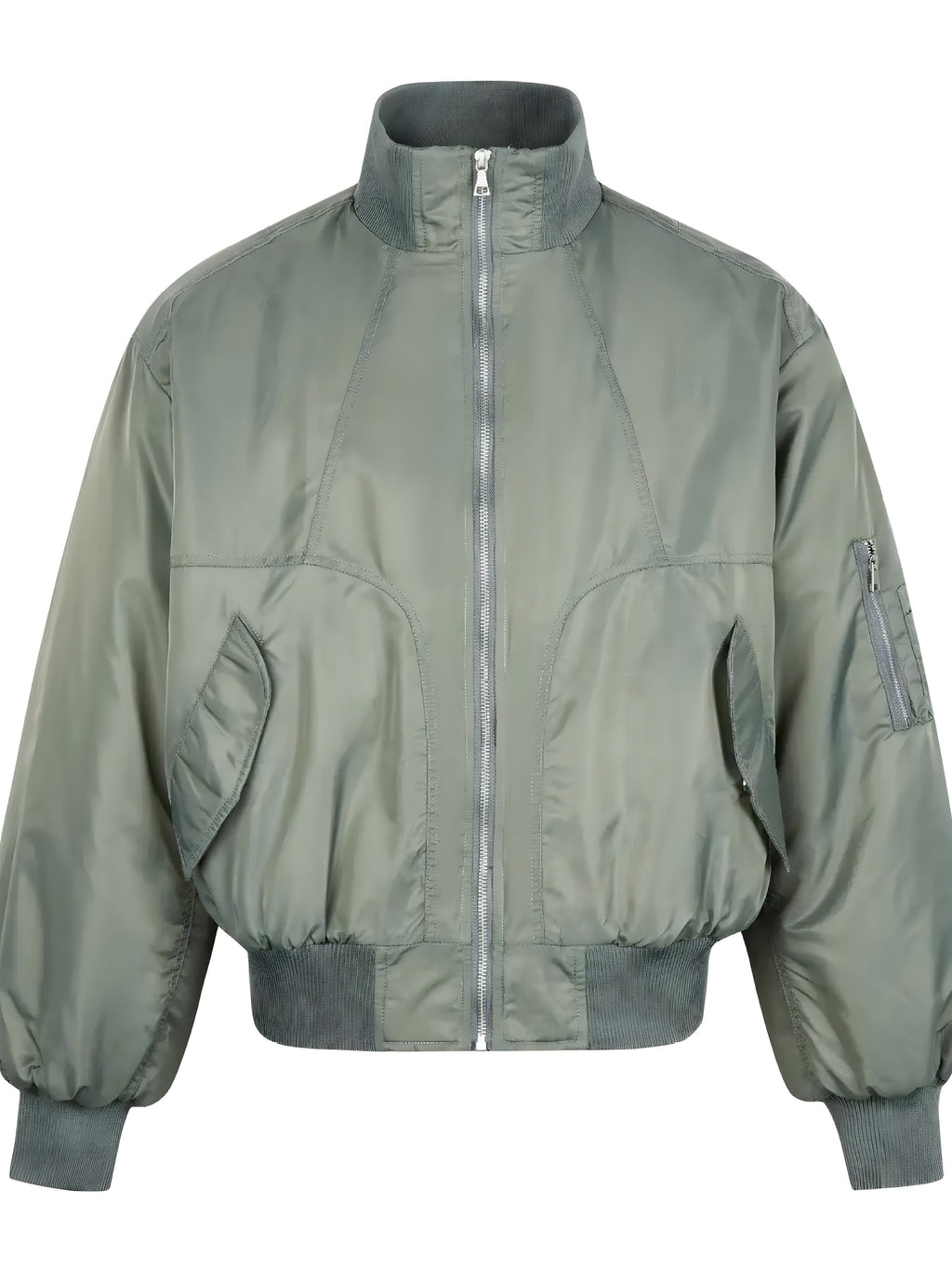 Herr Zip-Up Bomberjacka med Långa Ärmar – Stilren & Casual