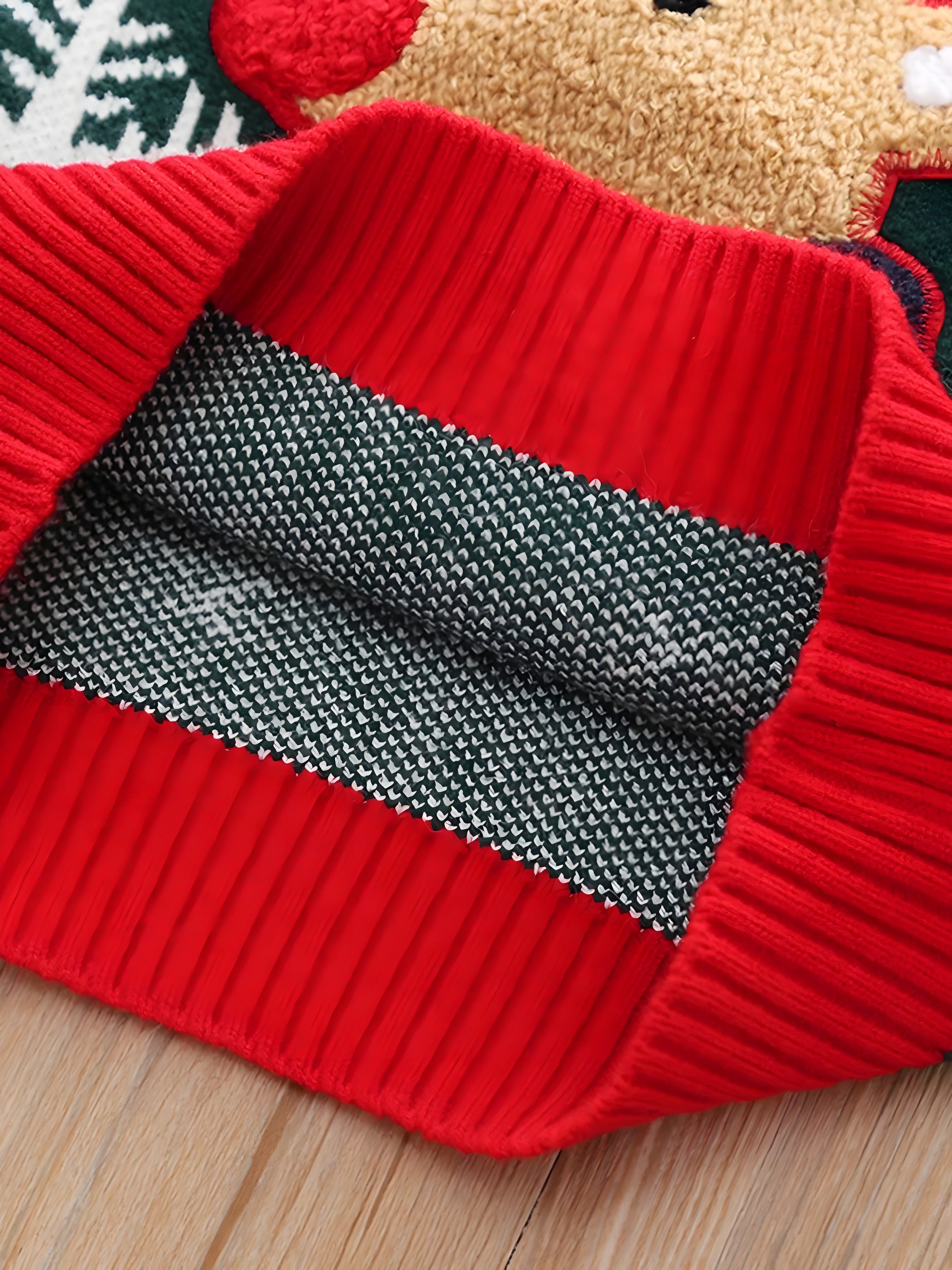 Gyerek karácsonyi kötött pulóver rénszarvasokkal és hópelyhekkel – kényelmes és ünnepi