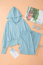 Zip-Up Hoodie and Pants Active Set - Modanista Fashion