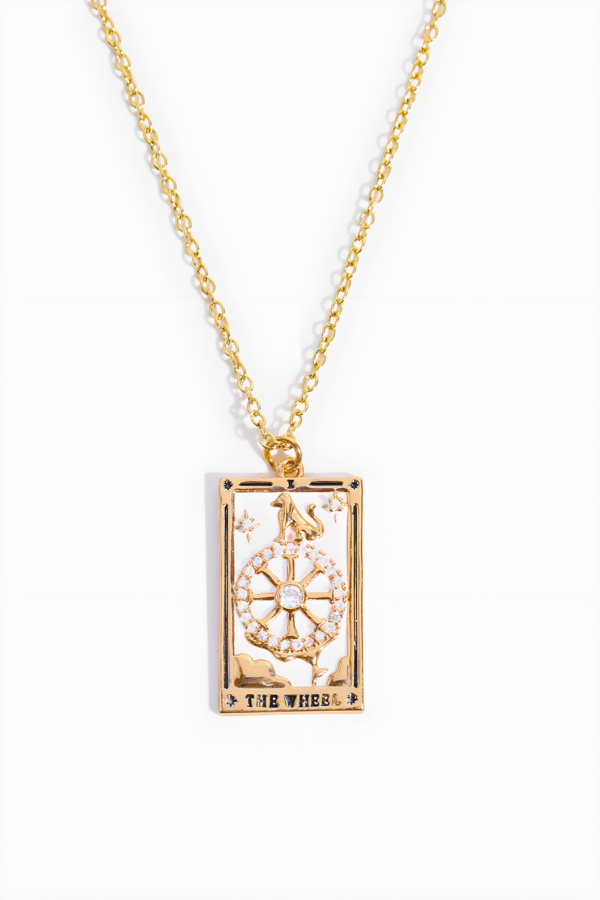 Colgante de Carta del Tarot Collar de Acero Inoxidable