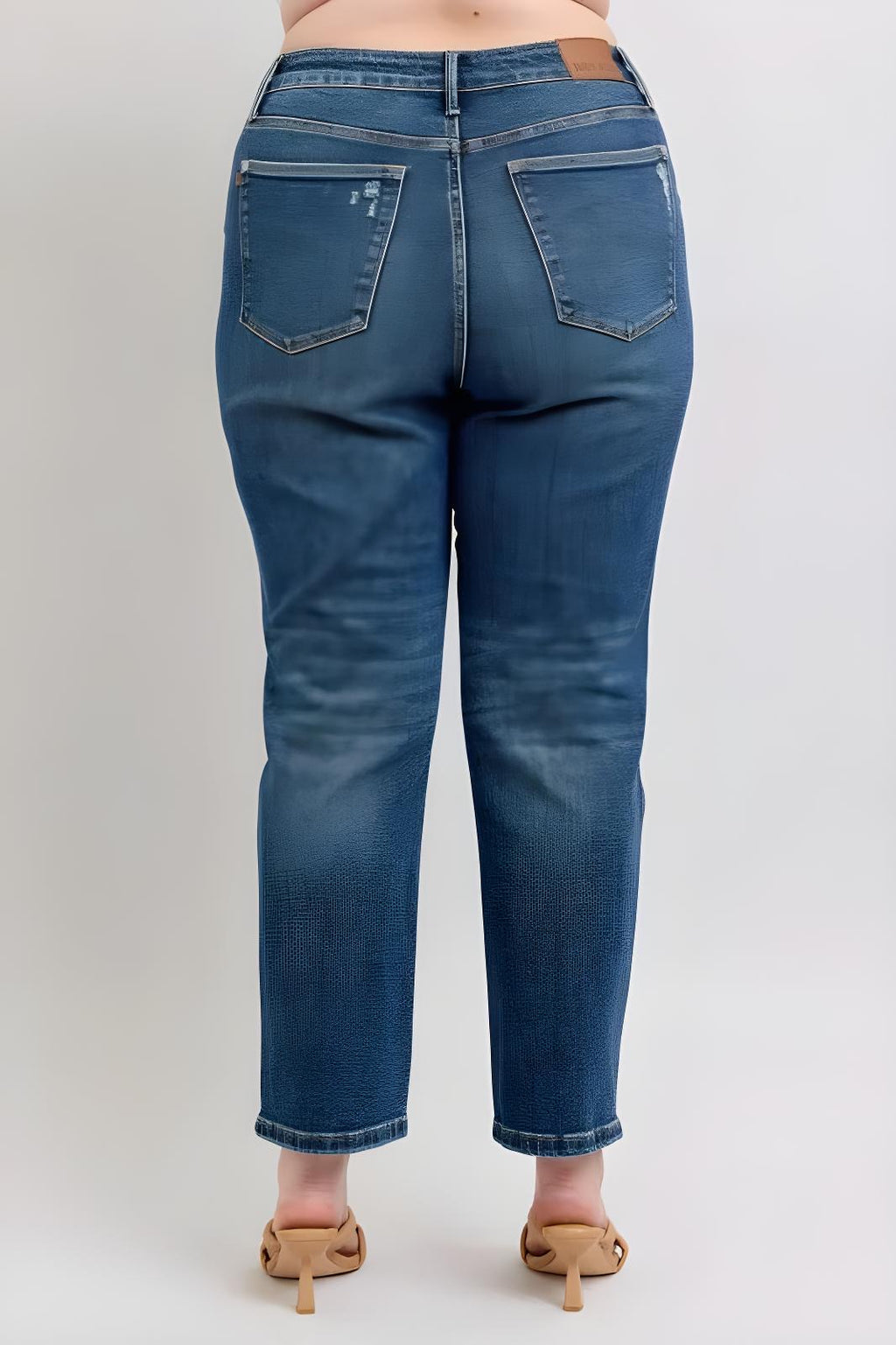 Judy Blue Jeans rectos rígidos de talle alto y tamaño completo Magic Non-destroy para tallas grandes