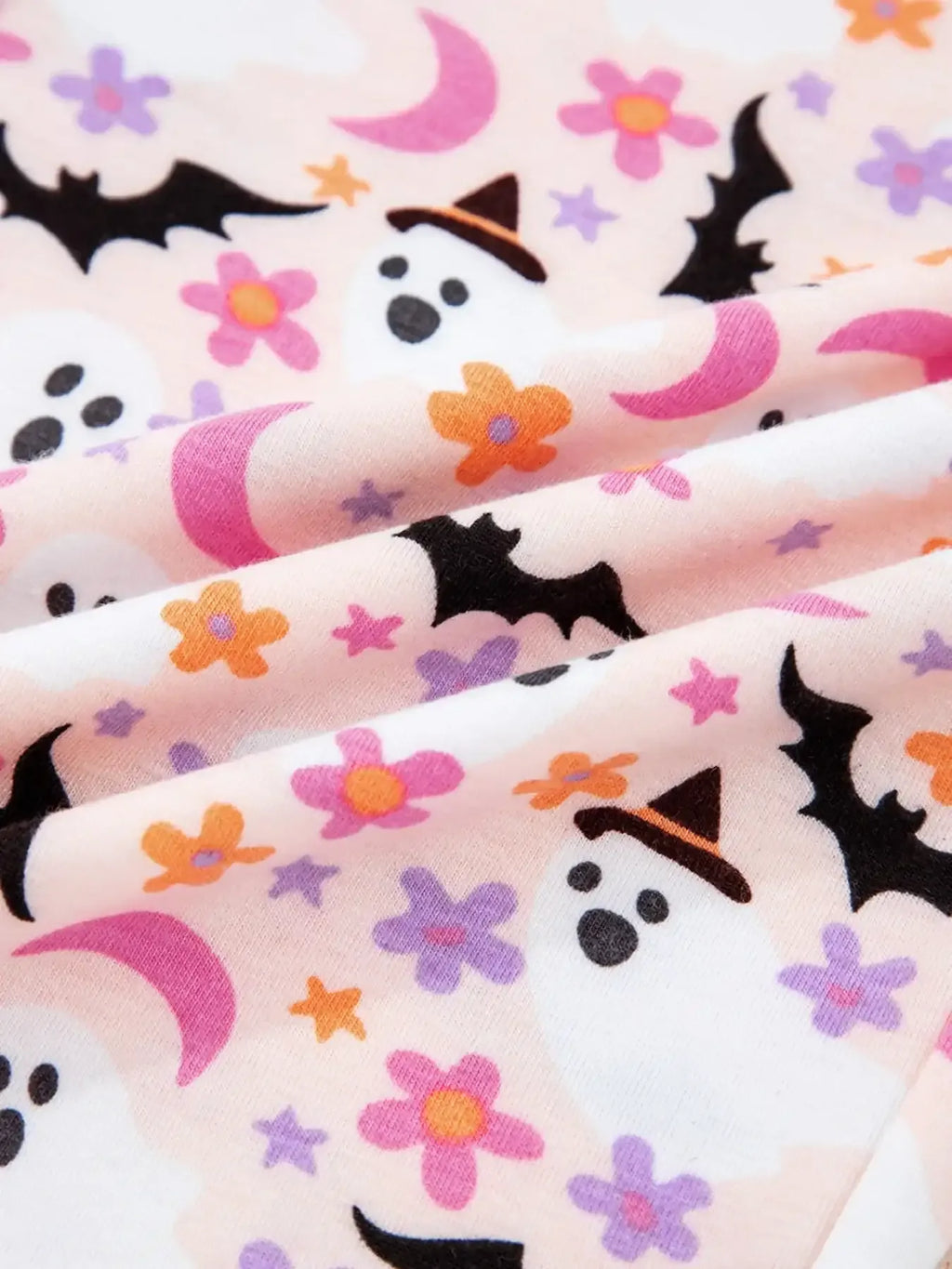 Halloween Ghost Print Button Up Top and Pants Lounge Set - Modanista Fashion