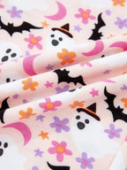 Halloween Ghost Print Button Up Top and Pants Lounge Set - Modanista Fashion