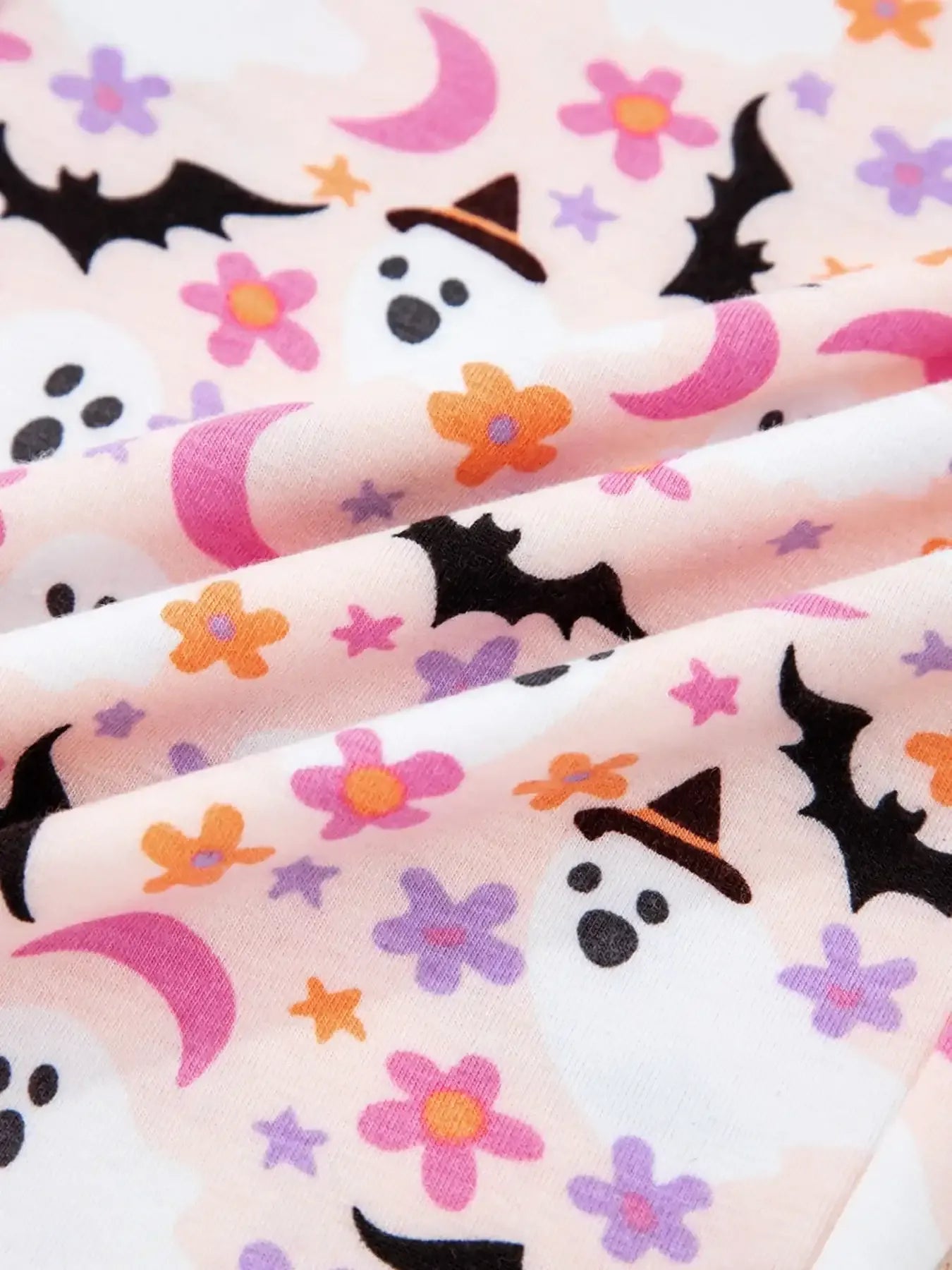 Halloween Ghost Print Button Up Top and Pants Lounge Set - Modanista Fashion