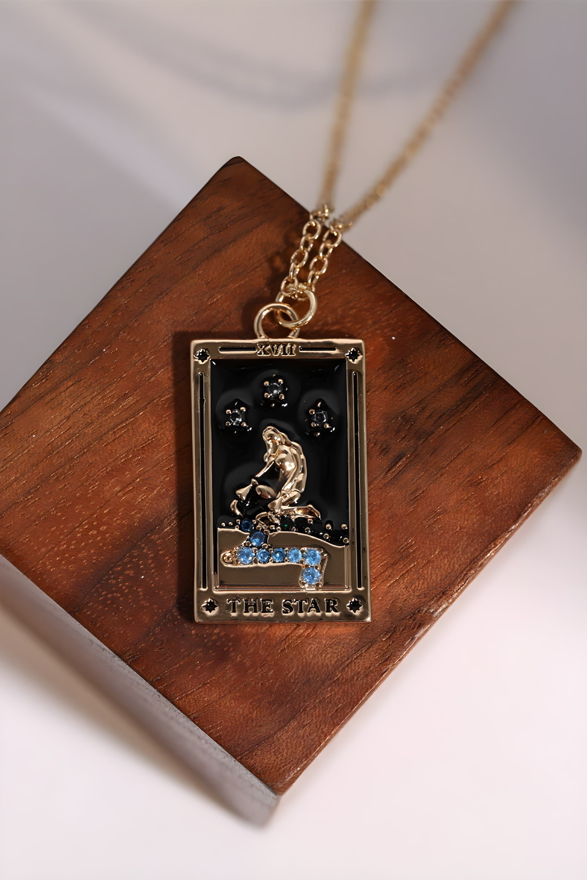 Colgante de Carta del Tarot Collar de Acero Inoxidable