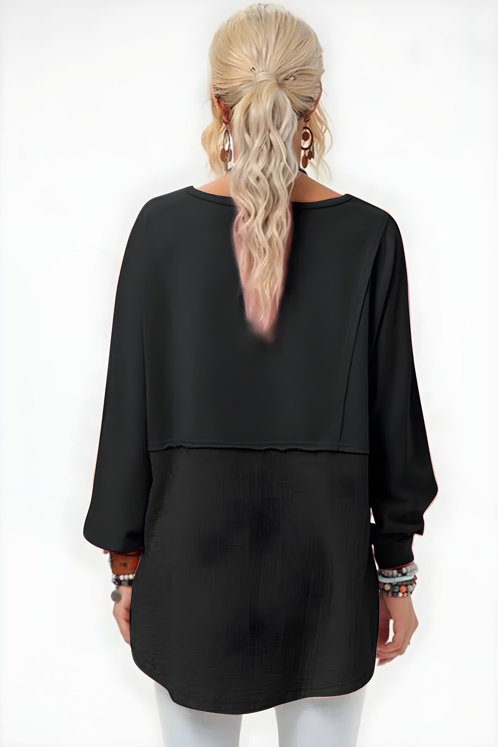Full-Size Long Sleeve High-Low T-Shirt for Women
