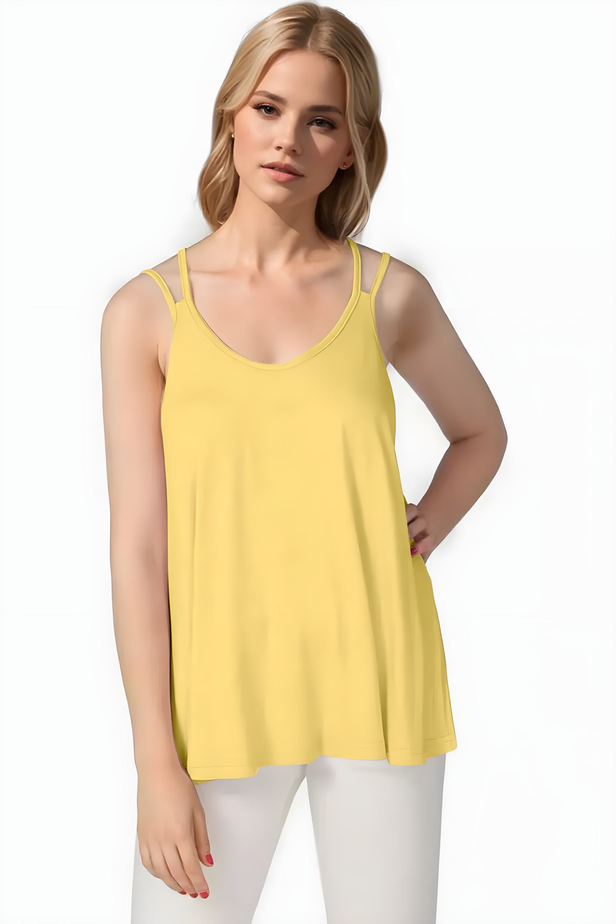 Basic Bae Bamboo Scoop Neck Double Spaghetti Straps Cami