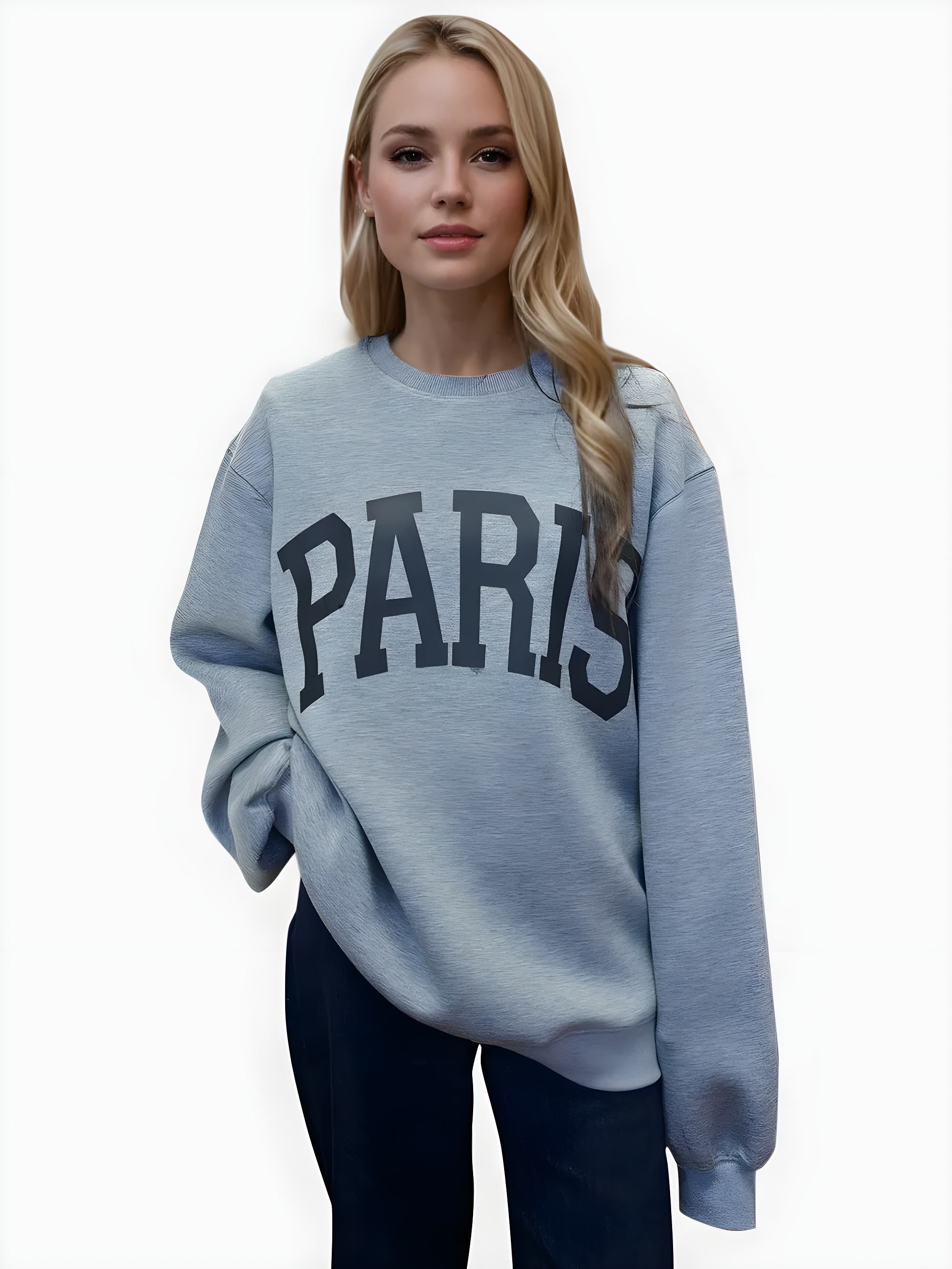 PARIS Round Neck Long Sleeve Air Scuba Sweatshirt