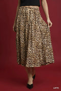 Umgee Drawstring Leopard Print Midi Skirt for Women - Modanista Fashion