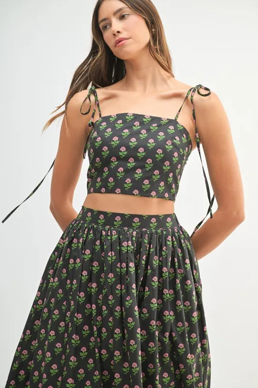 MABLE Floral Crop Top and Skirt Set - Modanista Fashion