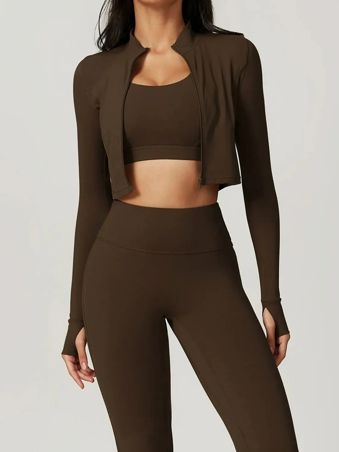 Bra Outerwear and Leggings 3-Piece Active Set - Modanista Fashion