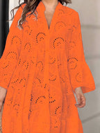 Robe à volants à ourlet à œillets, taille plus