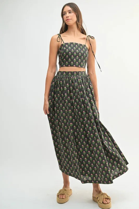 MABLE Floral Crop Top and Skirt Set - Modanista Fashion