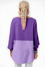 Full-Size Long Sleeve High-Low T-Shirt for Women