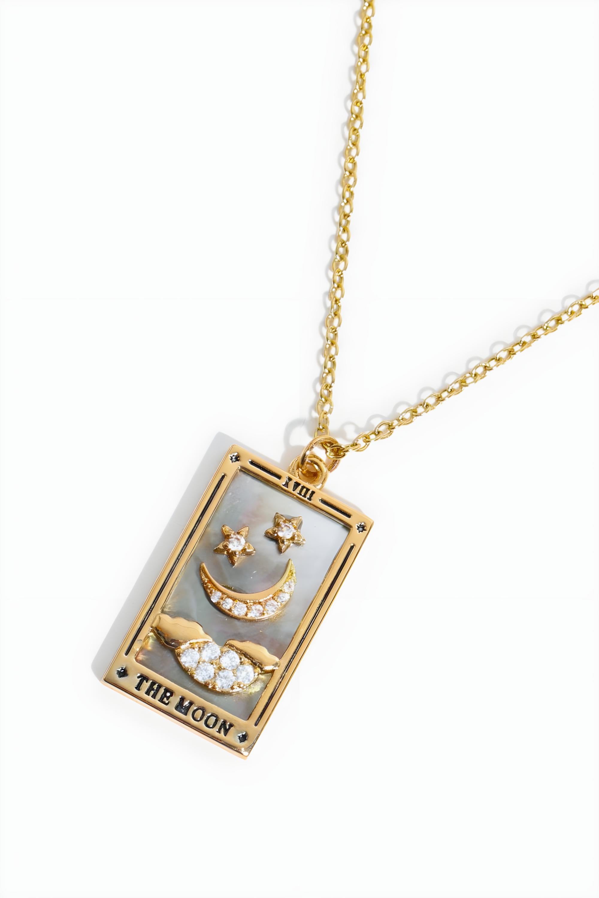 Colgante de Carta del Tarot Collar de Acero Inoxidable