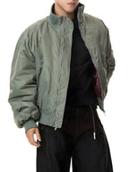 Herr Zip-Up Bomberjacka med Långa Ärmar – Stilren & Casual