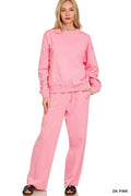 Zenana Fleece Long Sleeve Top and Sweatpants Set - Modanista Fashion