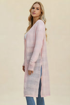 Dvojitá vezmite v plnej veľkosti otvorené predné predné dlhé línie Cardigan