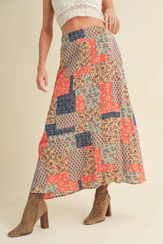 Aemi + Co Printed Maxi Skirt - Modanista Fashion