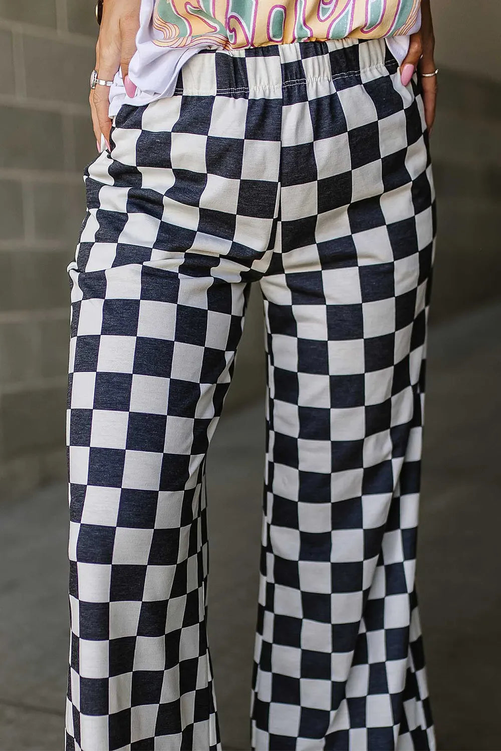 Checkered Wide Leg Pants - Modanista Fashion