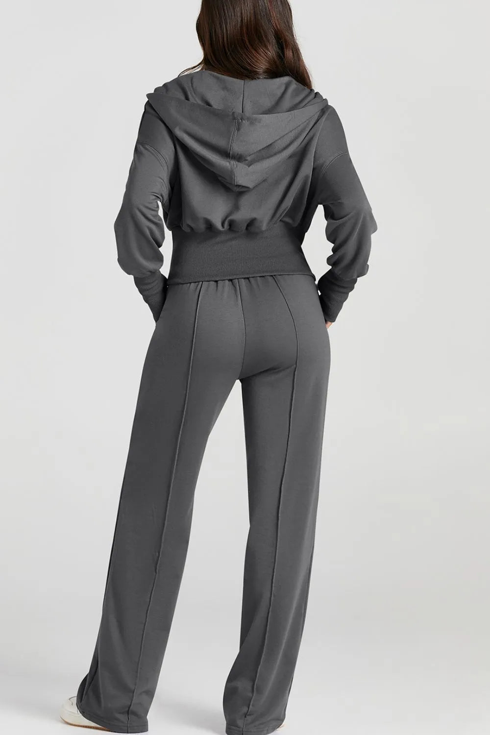Zip-Up Hoodie and Pants Active Set - Modanista Fashion