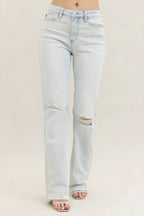 Judy Blue polne velikosti uniči in Fray Hem Bootcut Jeans Plus Size