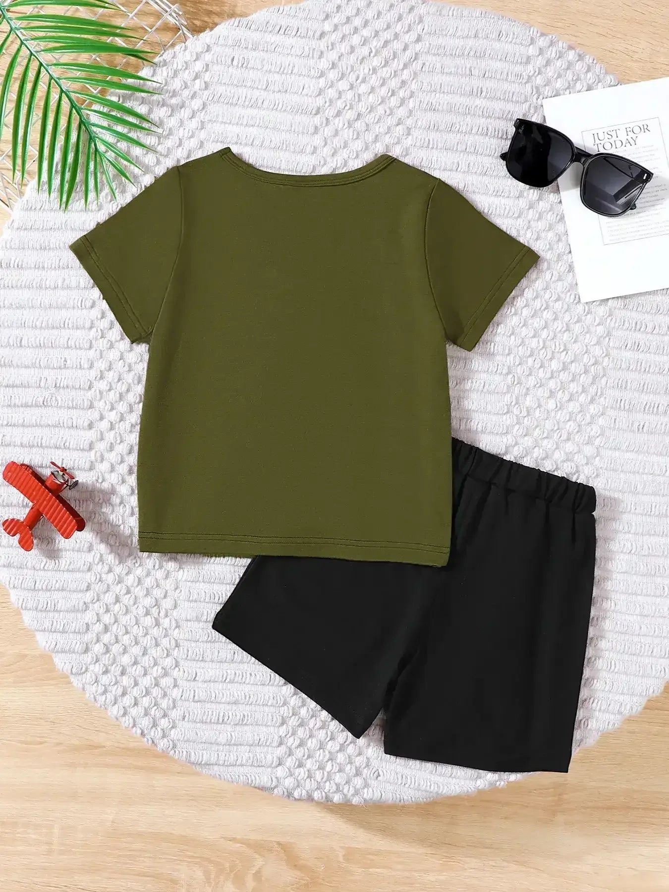 Children's Color Block Short Sleeve Top and Shorts Set - Modanista Fashion