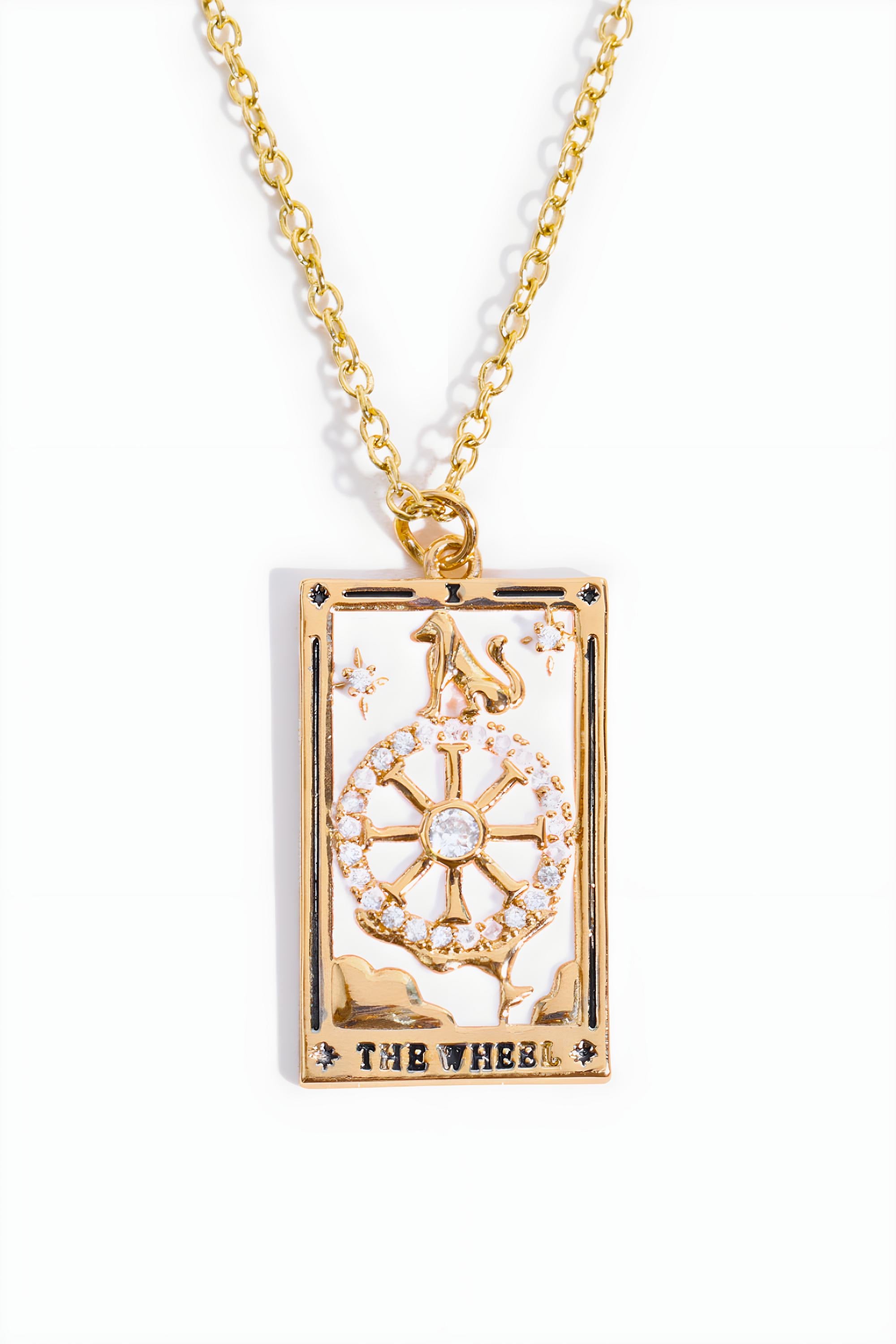 Colgante de Carta del Tarot Collar de Acero Inoxidable
