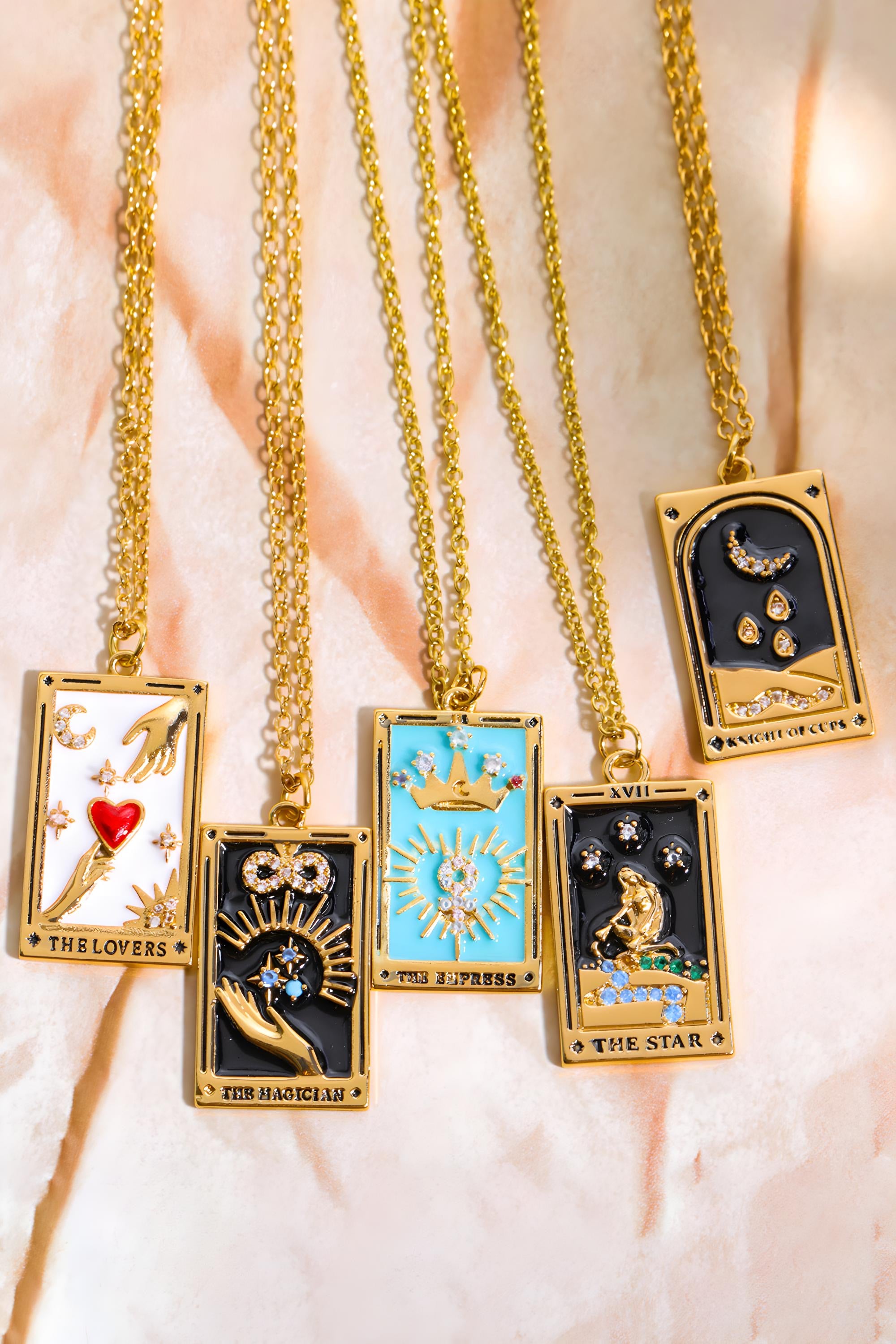 Colgante de Carta del Tarot Collar de Acero Inoxidable