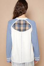 Pol Plaid-numero 06 Ragan Sleeve T-paita