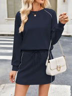 Okrúhly krk Raglan Ruckve Top a Sort Set