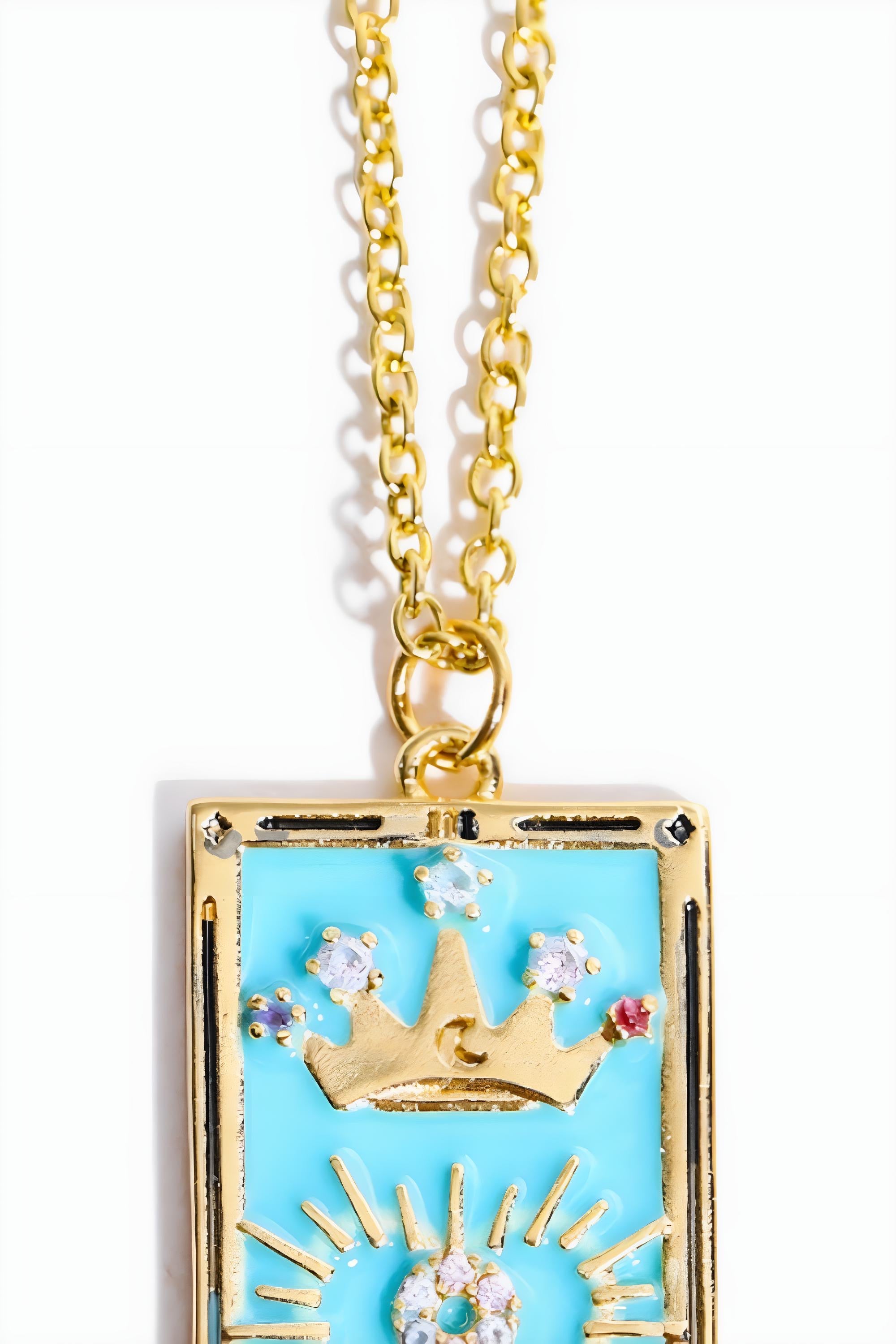Colgante de Carta del Tarot Collar de Acero Inoxidable