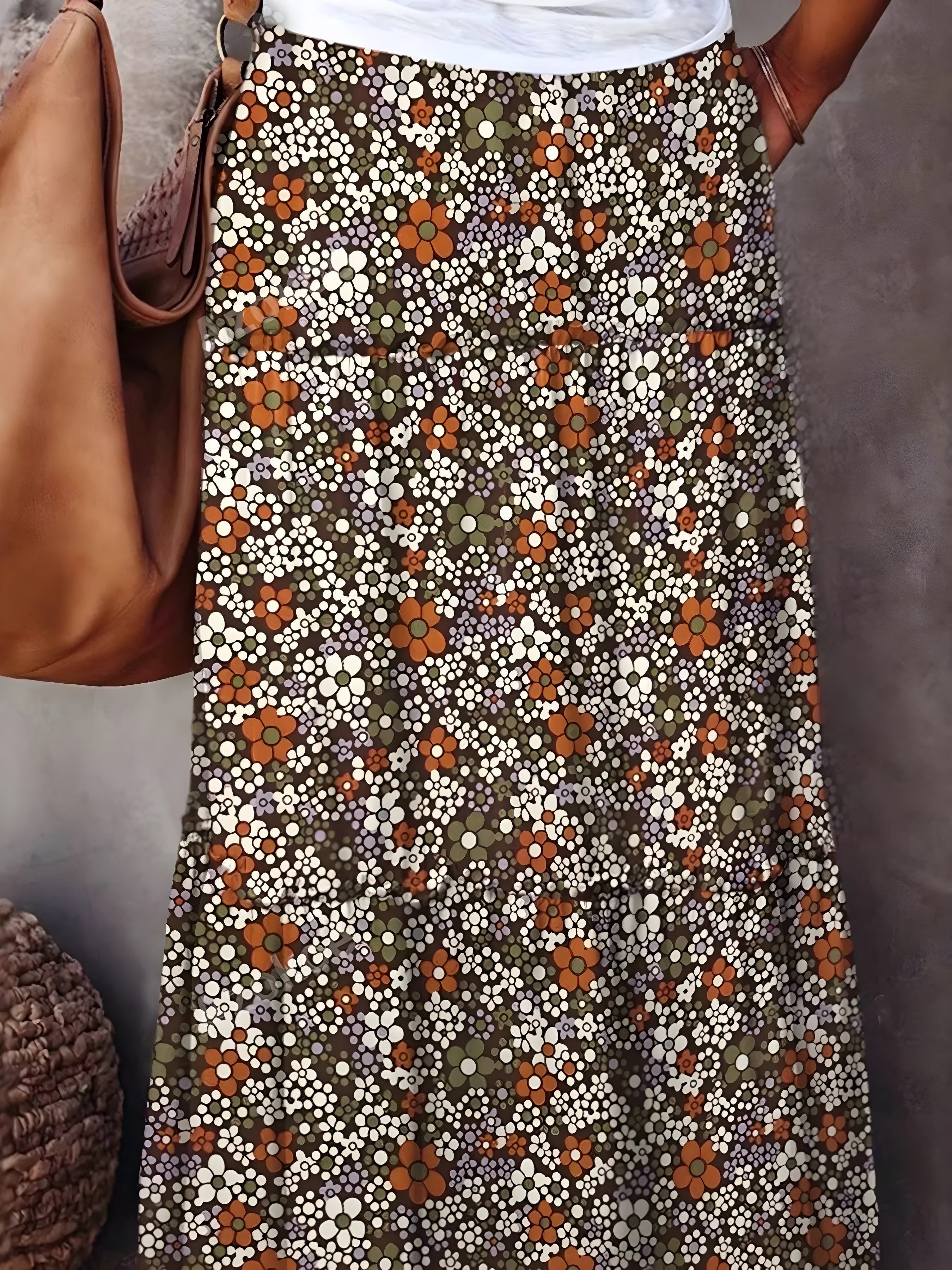 Květinový tisk maxi sukně