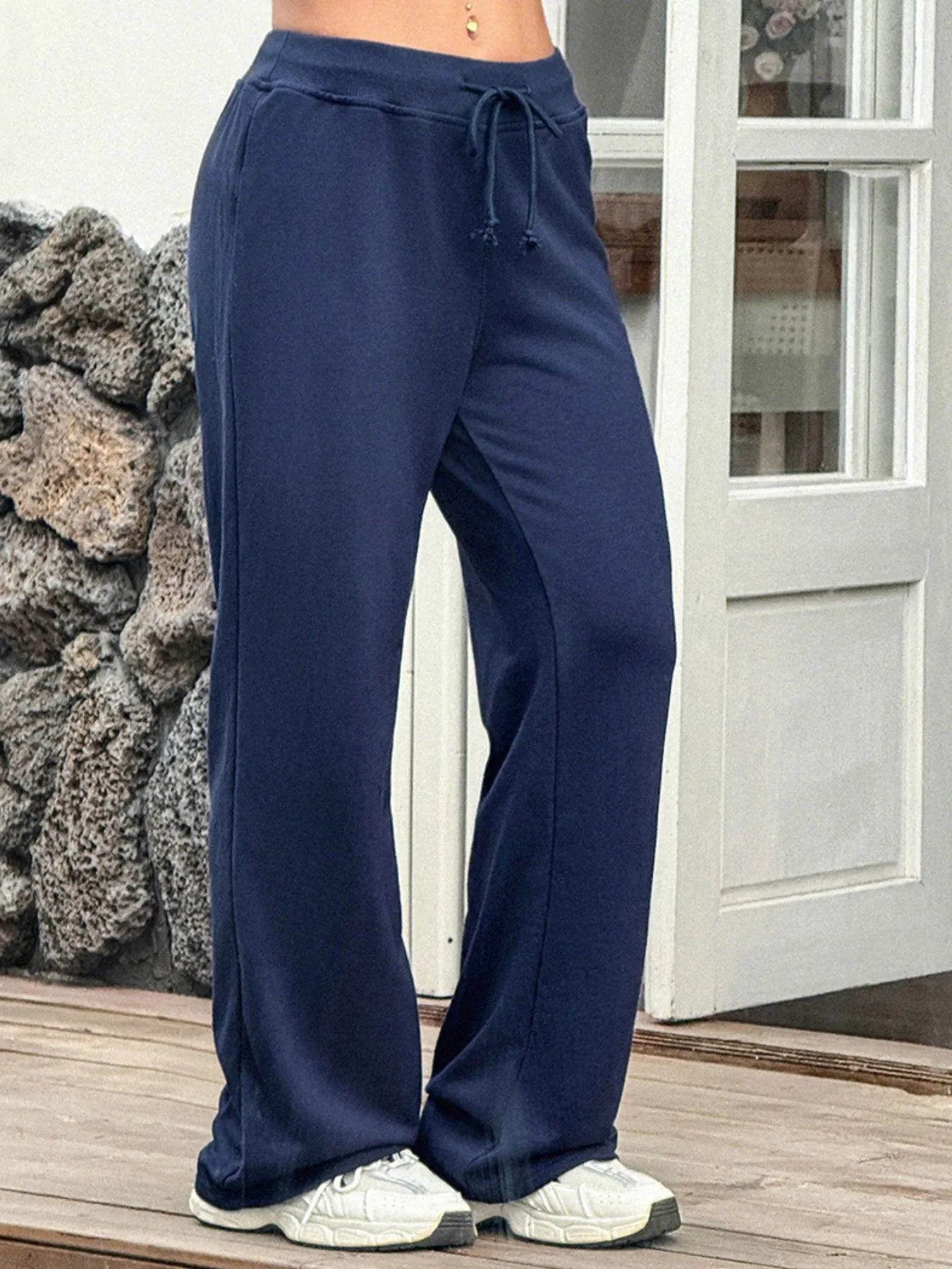 Drawstring Wide Leg Active Pants - Modanista Fashion
