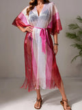 Gradient Fringe Kimono Cover-Up - Modanista Fashion